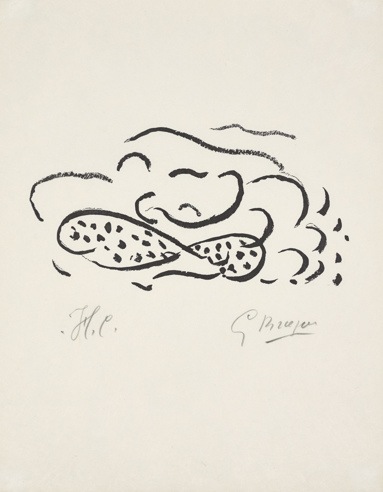 This picture shows the following artwork: Georges Braque. From: ”Si je mourais là-bas”. 1962.