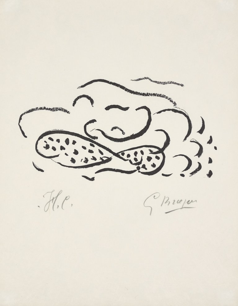 This picture shows the following artwork: Georges Braque. From: ”Si je mourais là-bas”. 1962.