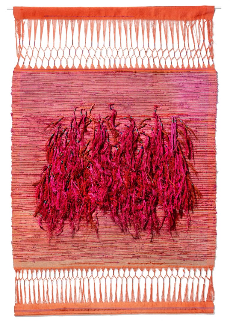 Auf diesem Bild ist das folgende Kunstwerk zu sehen: Sheila Hicks. Ohne Titel, aus der Serie „Palghat“. Um 1967/68.