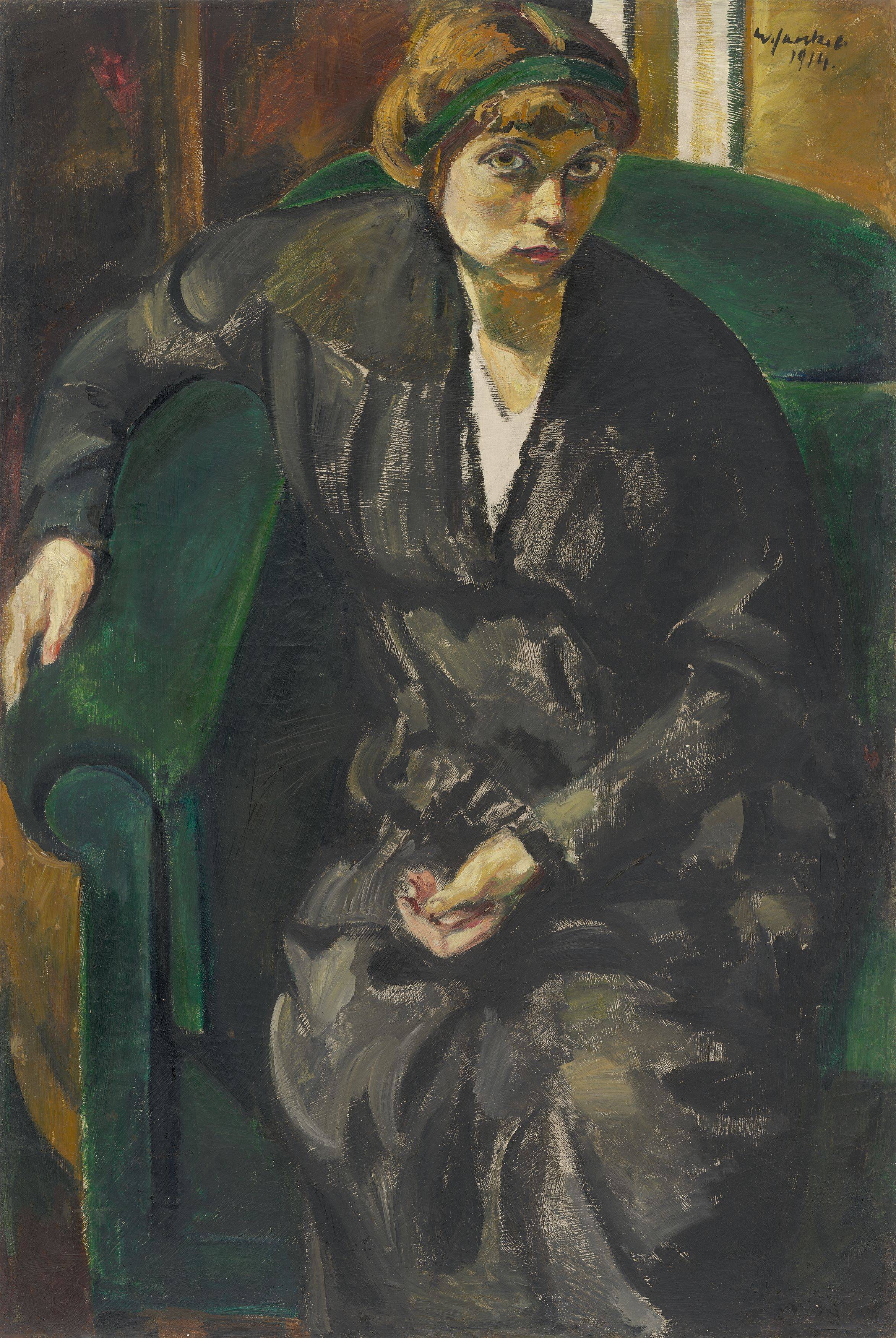 Auf diesem Bild ist das folgende Kunstwerk zu sehen: Willy Jaeckel. „Bildnis Charlotte Jaeckel“. 1914.
