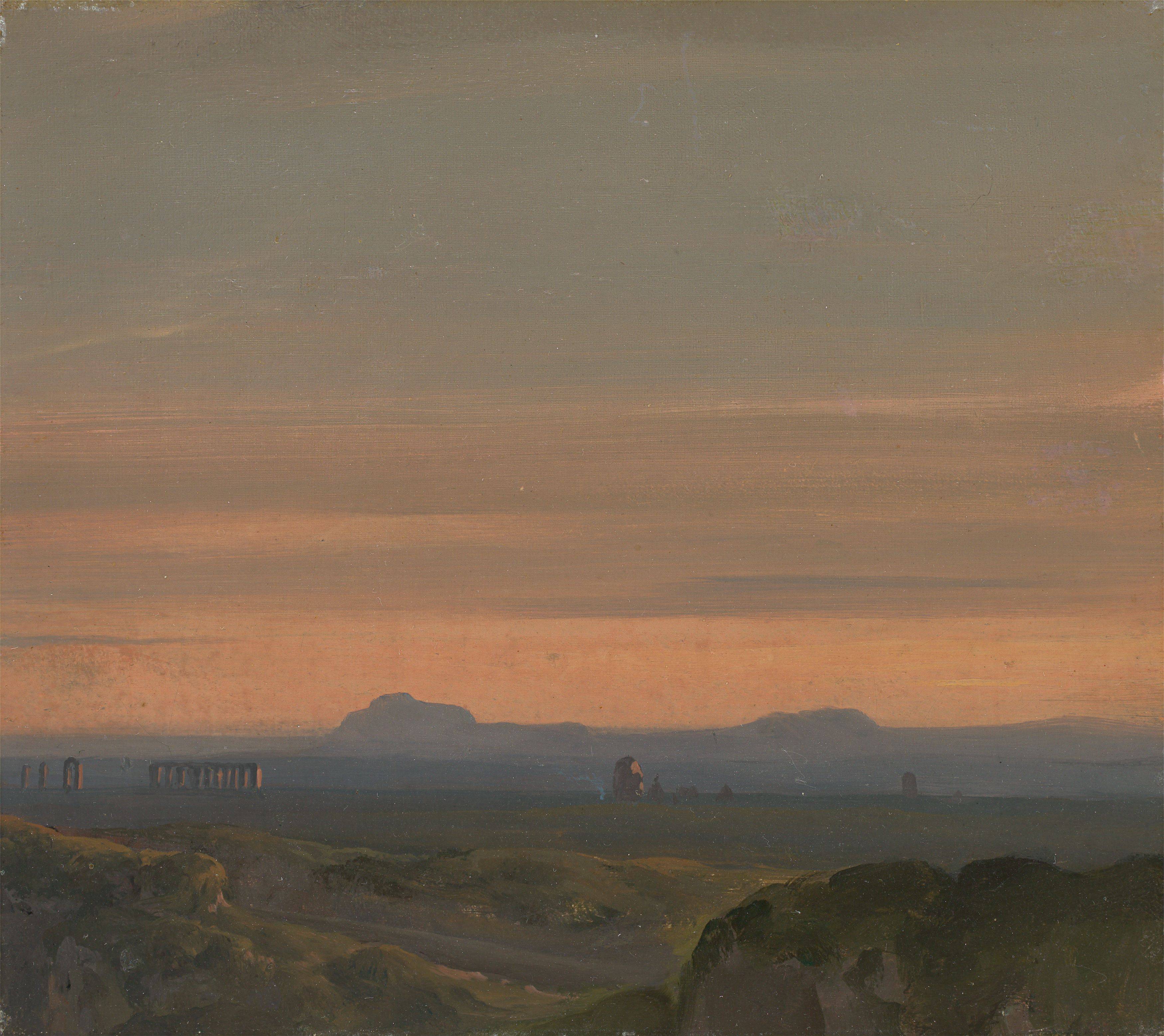 Auf diesem Bild ist das folgende Kunstwerk zu sehen: Carl Rottmann. „Thermen in der Campagna“. Wohl 1826/27.