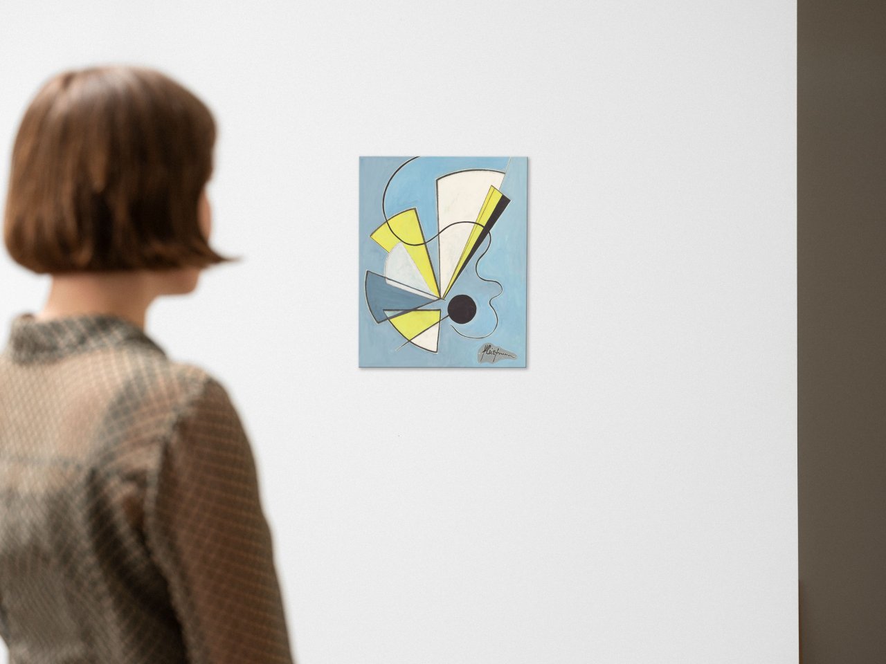 This picture shows the following artwork: Adolf Fleischmann. Linie und Fläche (line and space). Circa 1947.