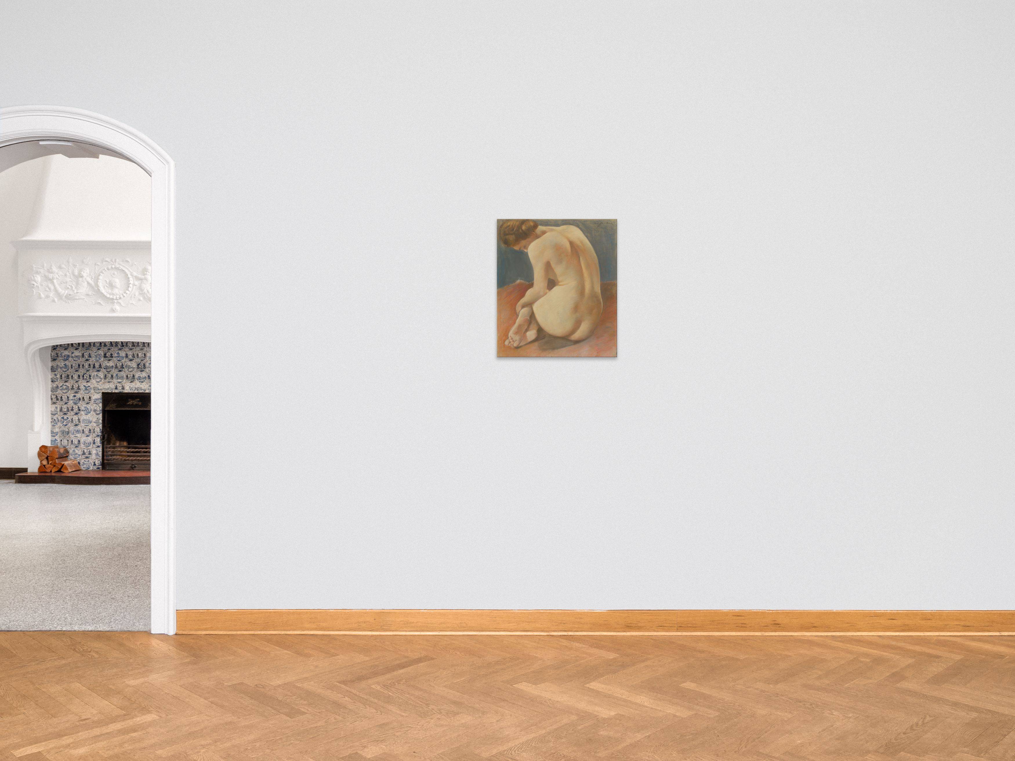 This picture shows the following artwork: Willy Jaeckel. ”Sitzender Rückenakt”.