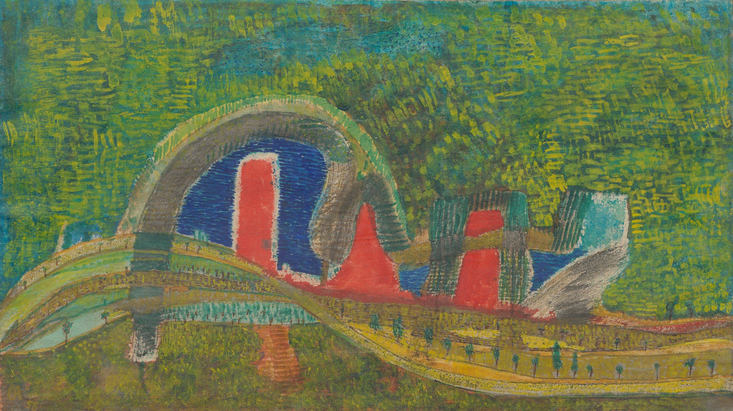 This picture shows the following artwork: Gerhard Altenbourg. ”Welches Dorf”. 1956.