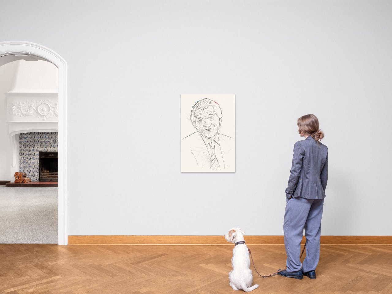 Auf diesem Bild ist das folgende Kunstwerk zu sehen: Detlev Foth. Porträt Folker Skulima. 2018.