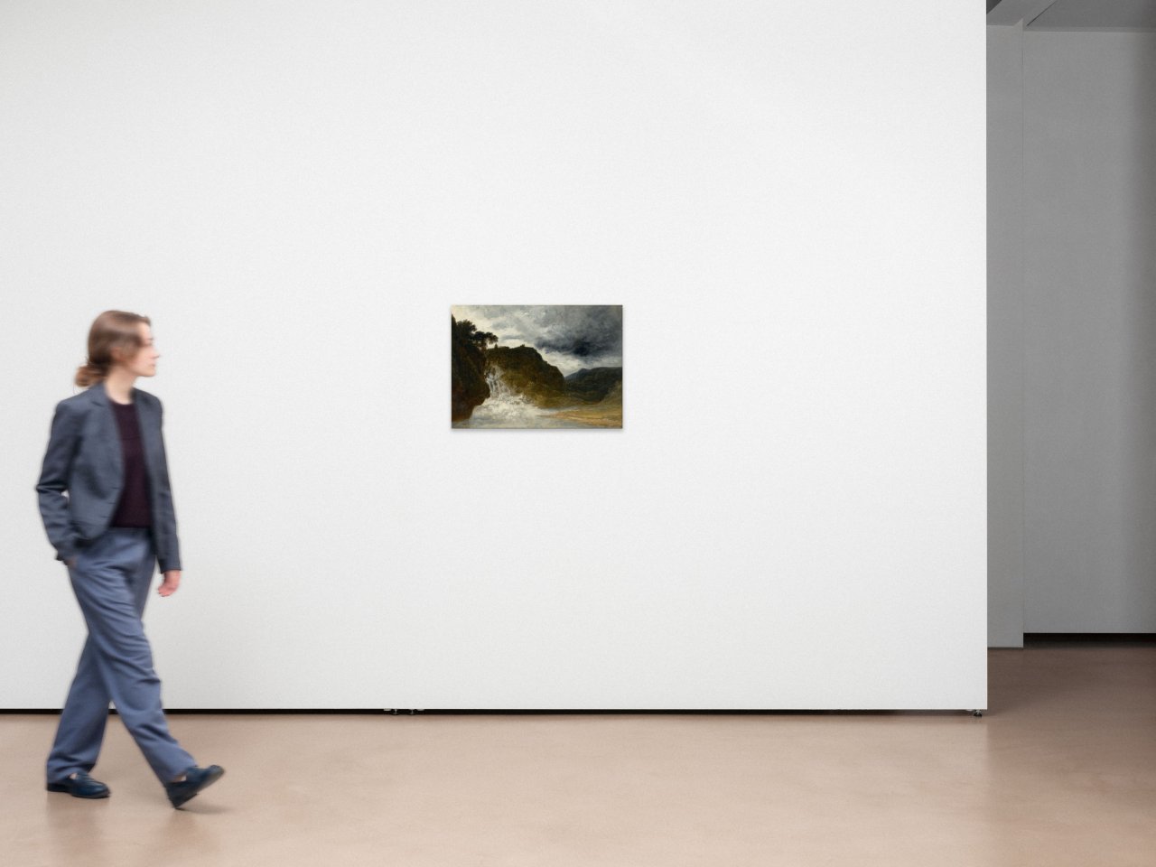 This picture shows the following artwork: Georges Michel. ”Paysage orageux à la cascade”.