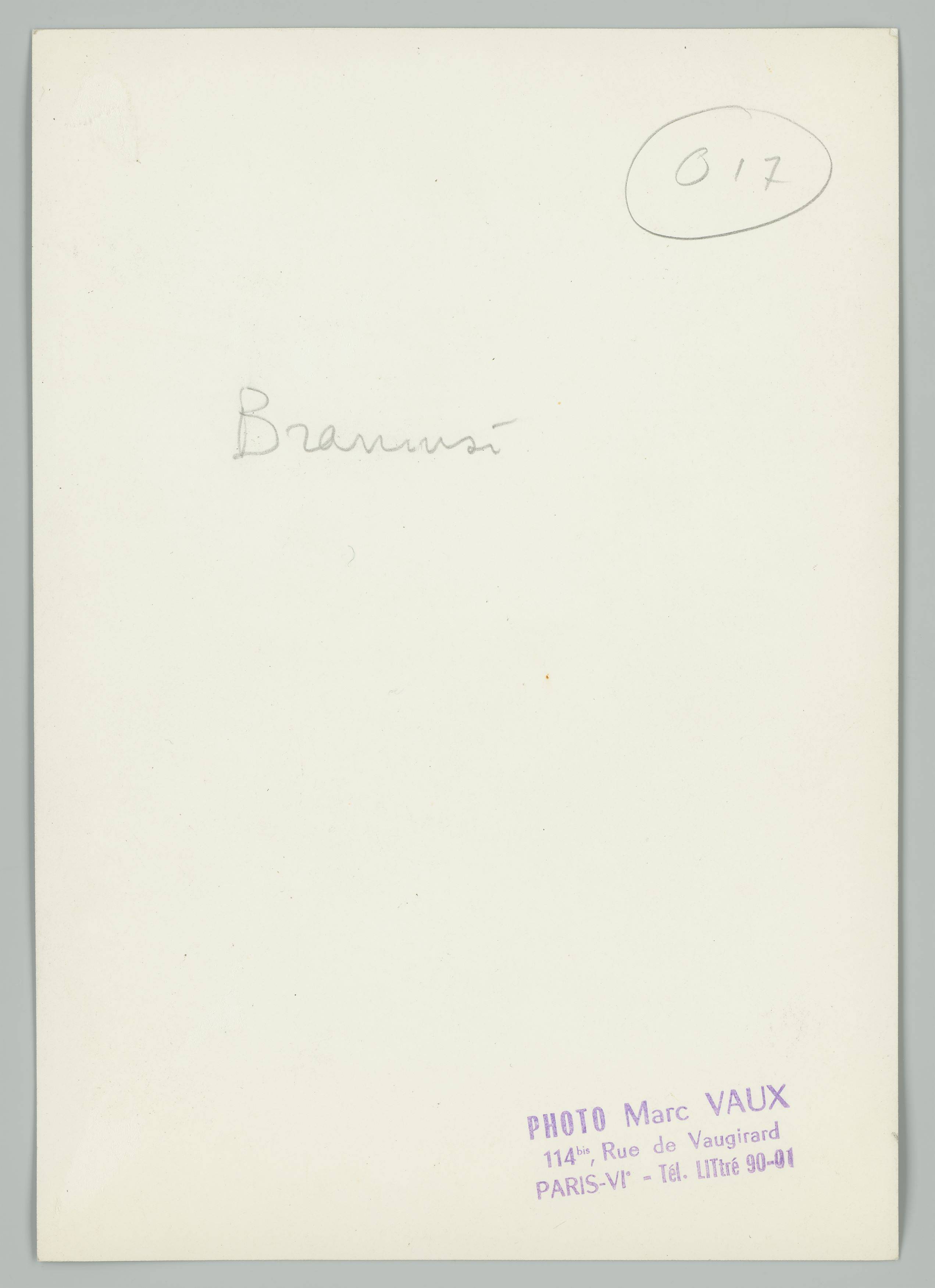 Auf diesem Bild ist das folgende Kunstwerk zu sehen: Marc Vaux. La Muse endormie de Constantin Brancusi. Um 1960.