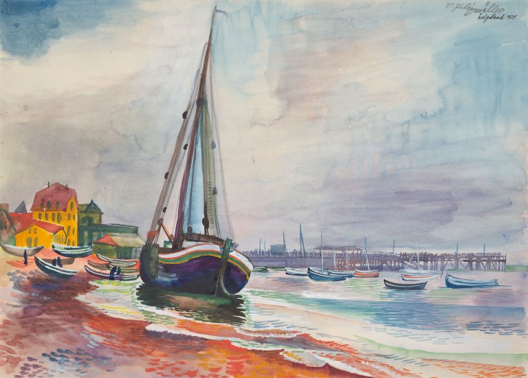 This picture shows the following artwork: Conrad Felixmüller. ”Helgoland”. 1924.