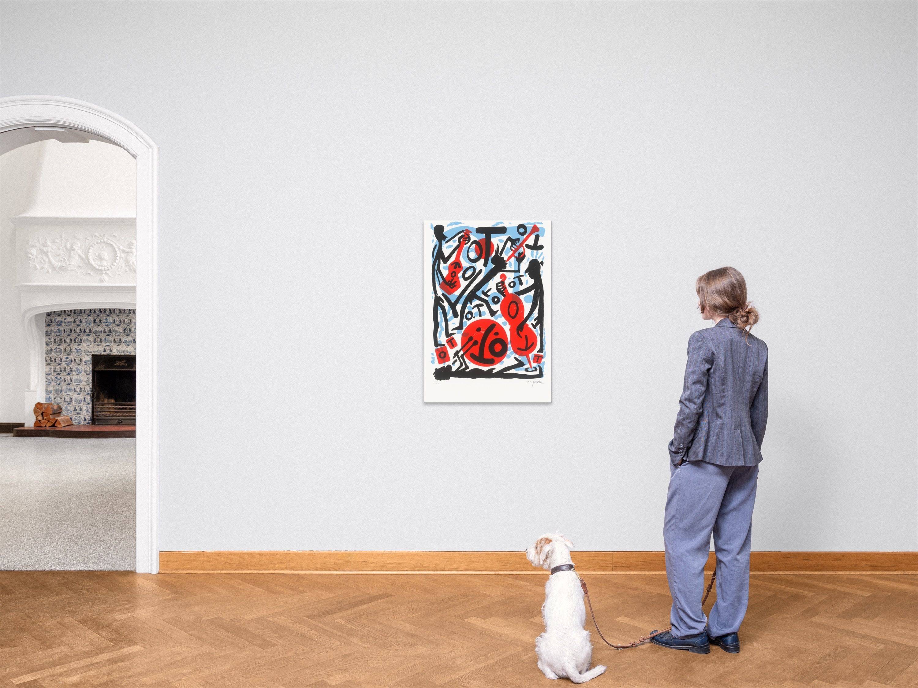 Auf diesem Bild ist das folgende Kunstwerk zu sehen: A.R. Penck. Jazz Combo. 1992.
