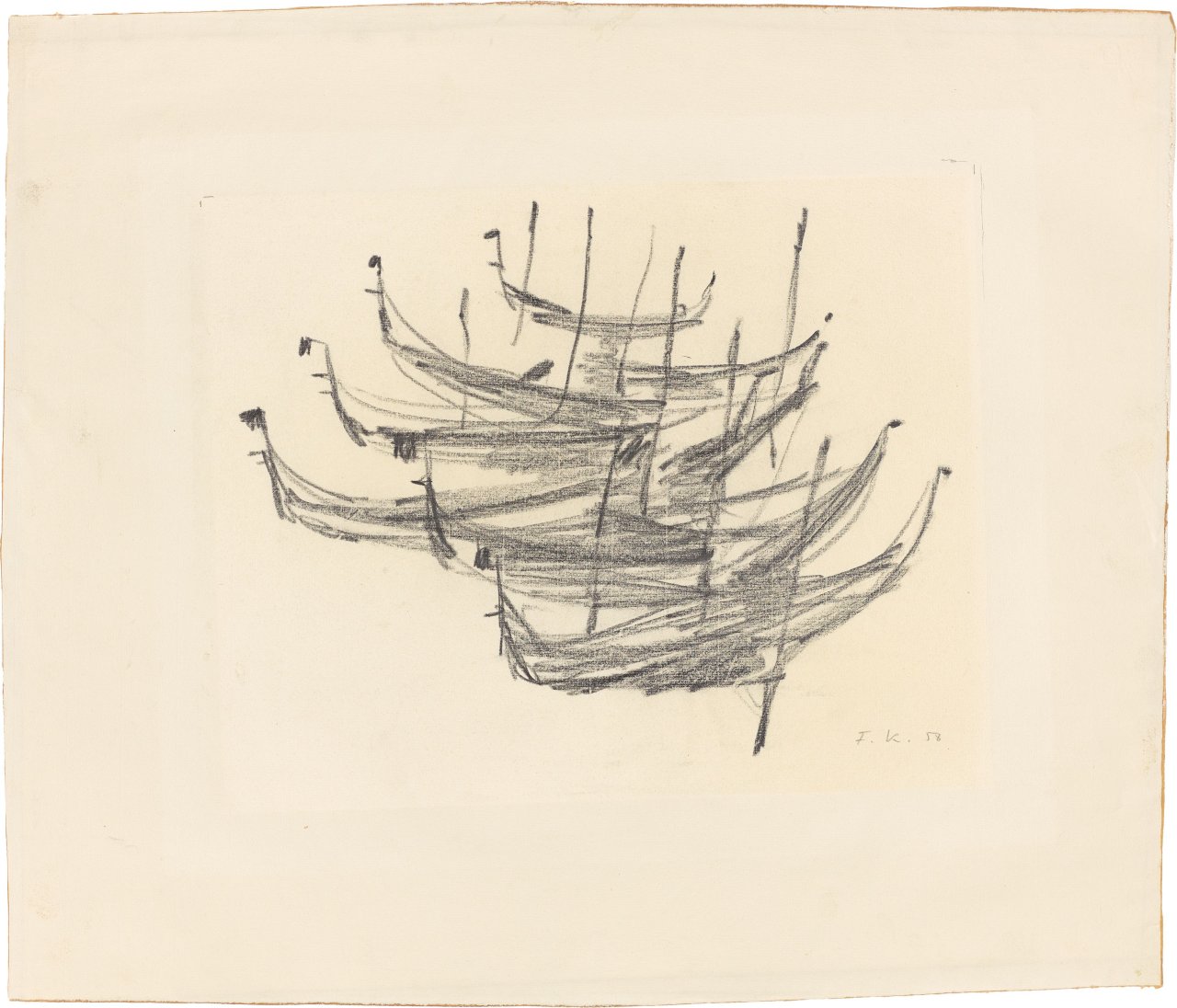 Auf diesem Bild ist das folgende Kunstwerk zu sehen: Fritz Koenig. Gondeln. 1958.
