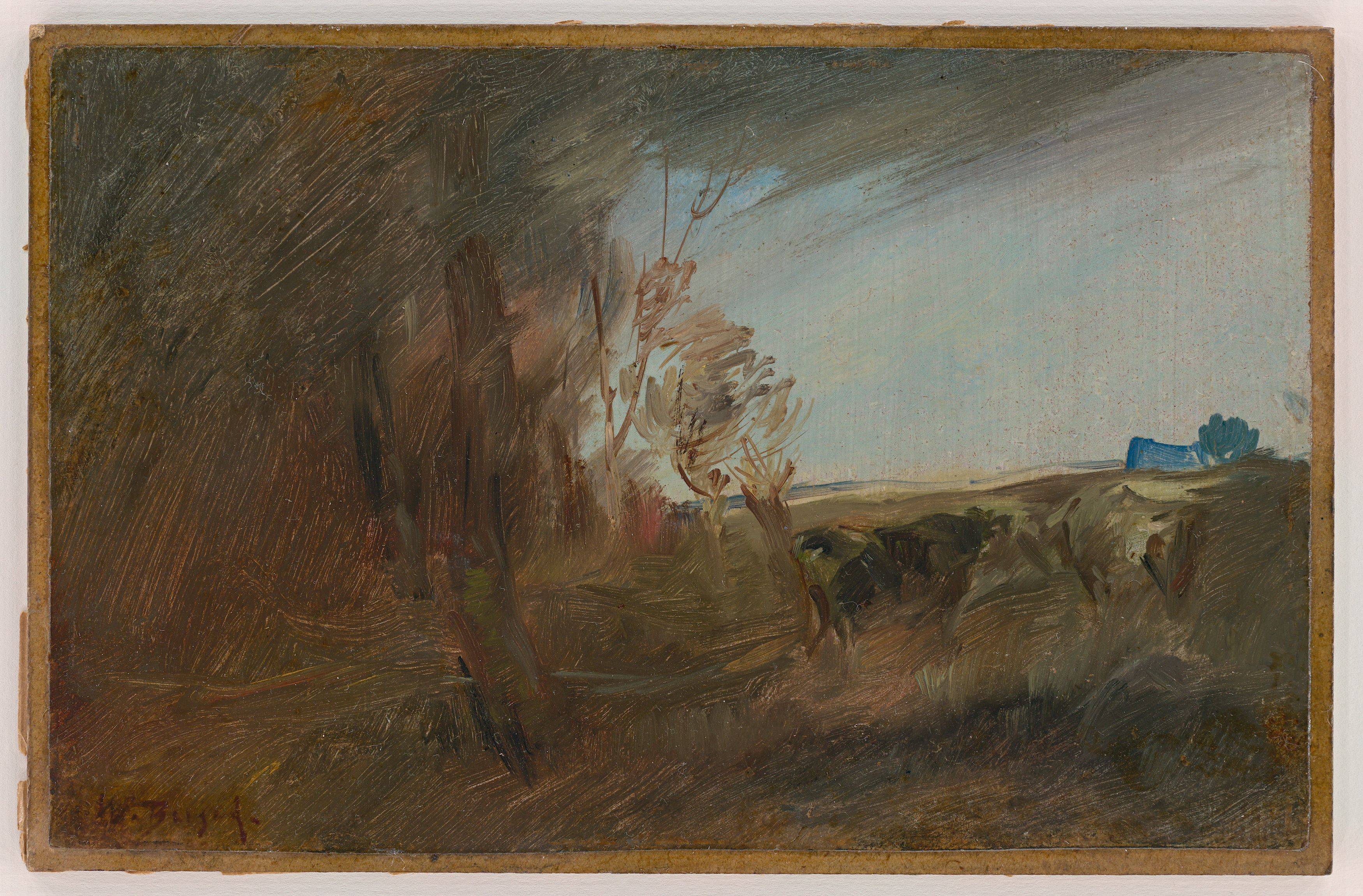 Auf diesem Bild ist das folgende Kunstwerk zu sehen: Wilhelm Busch. „Am Waldrand“.