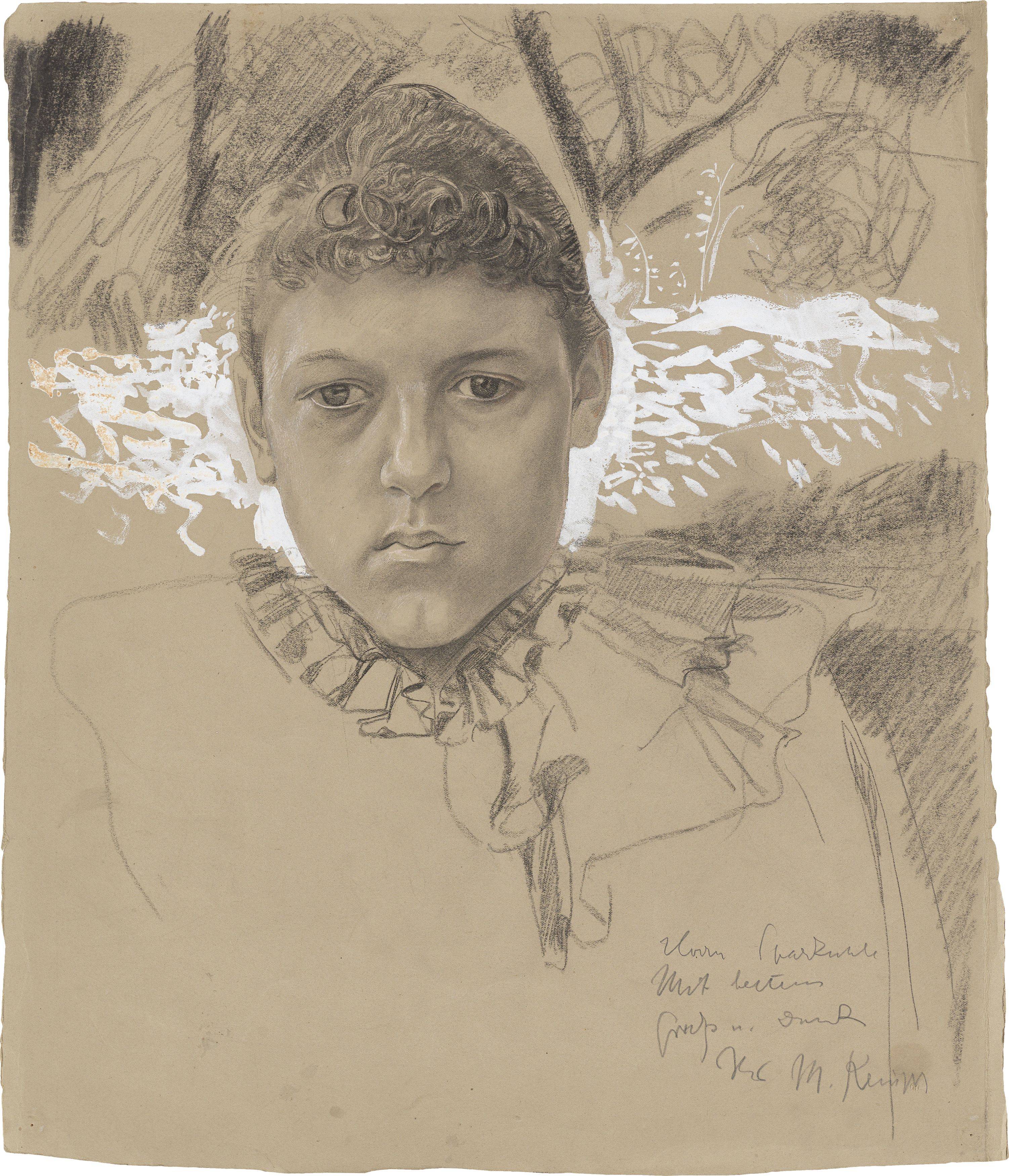 This picture shows the following artwork: Max Klinger. Portrait of a Young Woman. Before 1913.