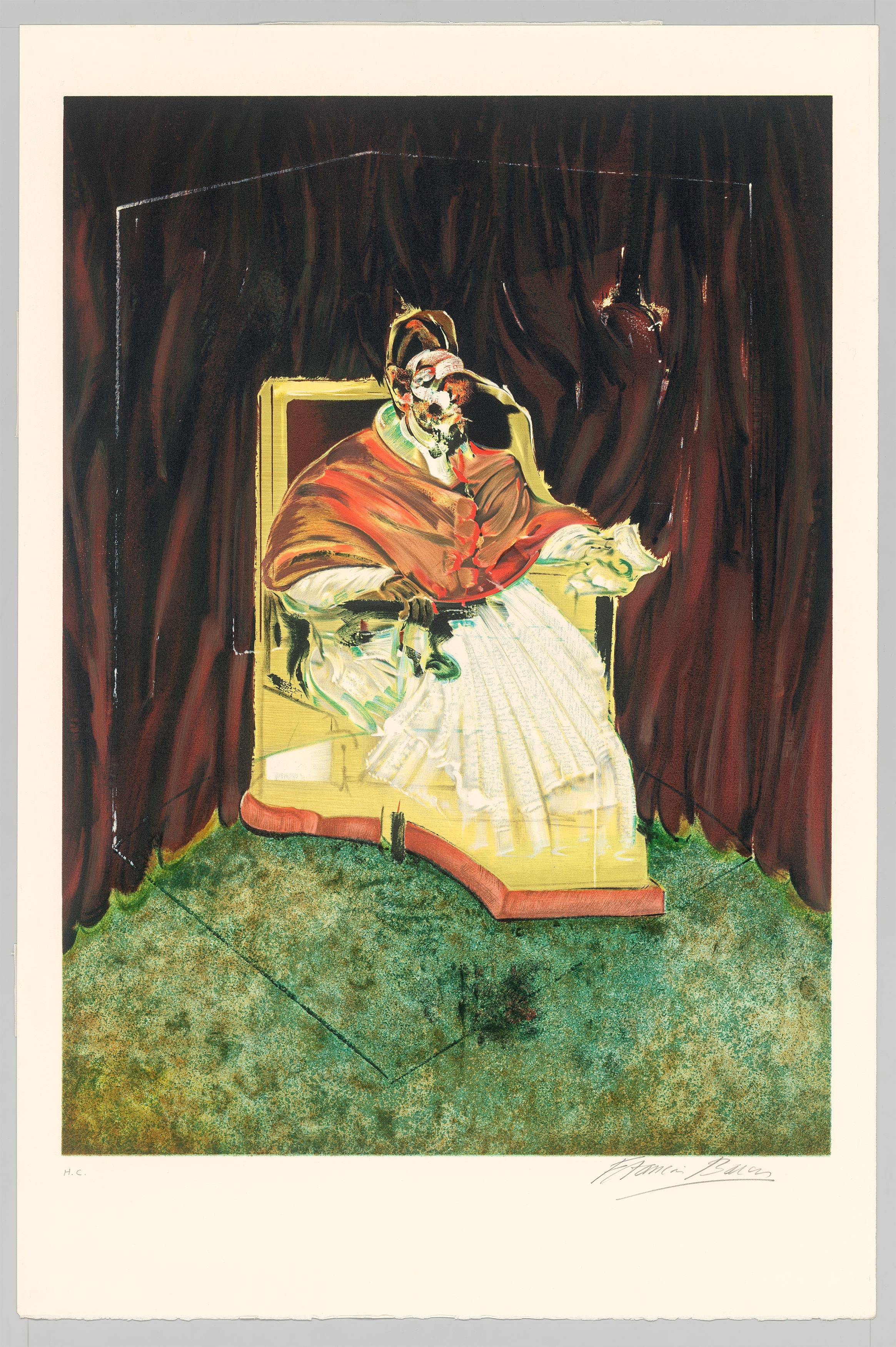 Auf diesem Bild ist das folgende Kunstwerk zu sehen: Francis Bacon. „Study for portrait of Pope Innocent X after Vélasquez“. 1989.