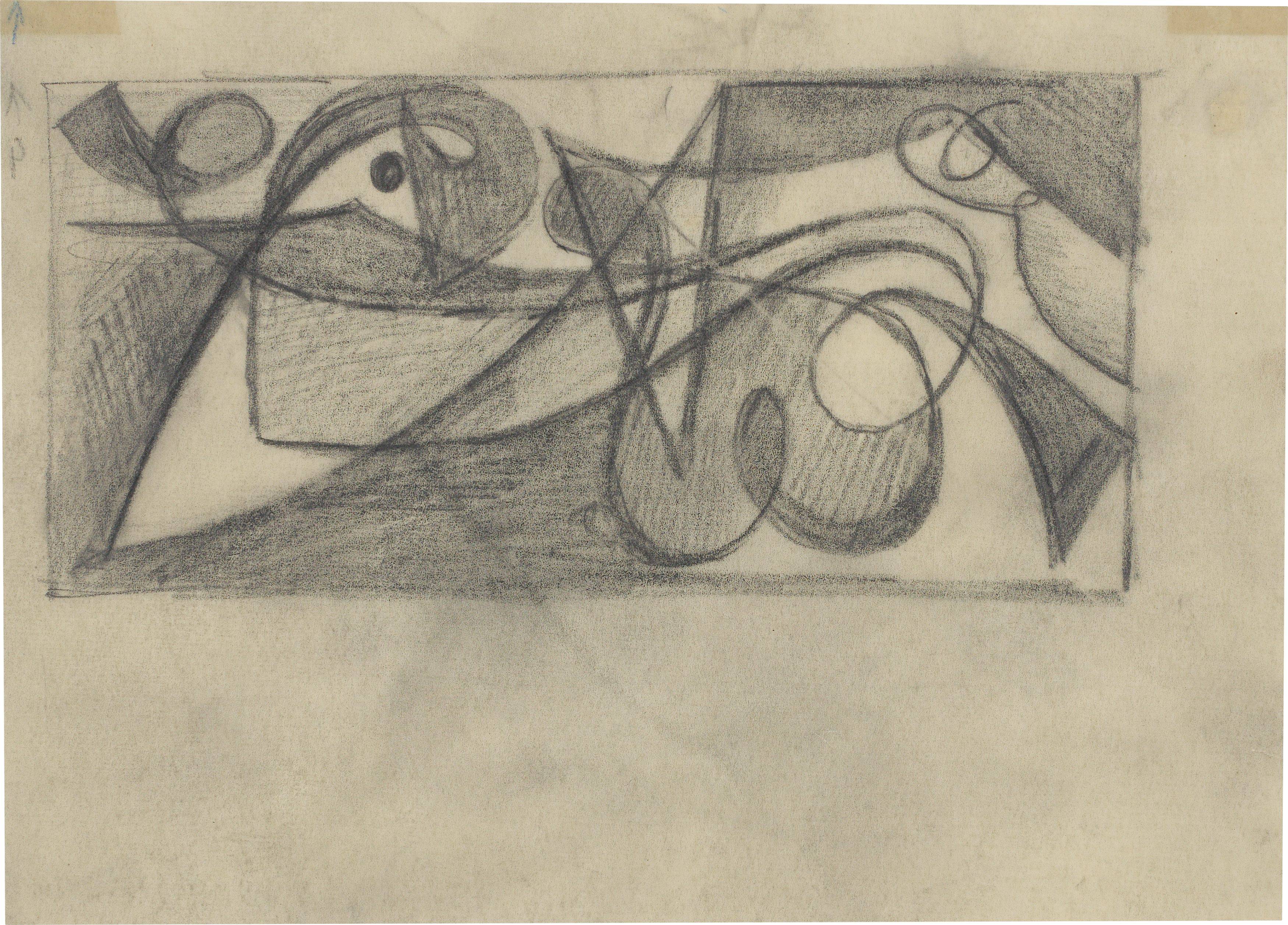 This picture shows the following artwork: Ernst Wilhelm Nay. ”Figurale - Kleine Liegende”. 1949.