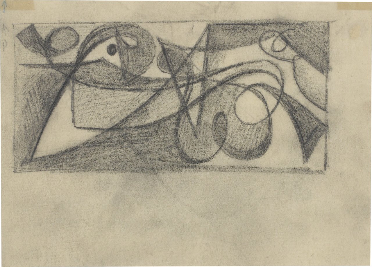 This picture shows the following artwork: Ernst Wilhelm Nay. ”Figurale - Kleine Liegende”. 1949.