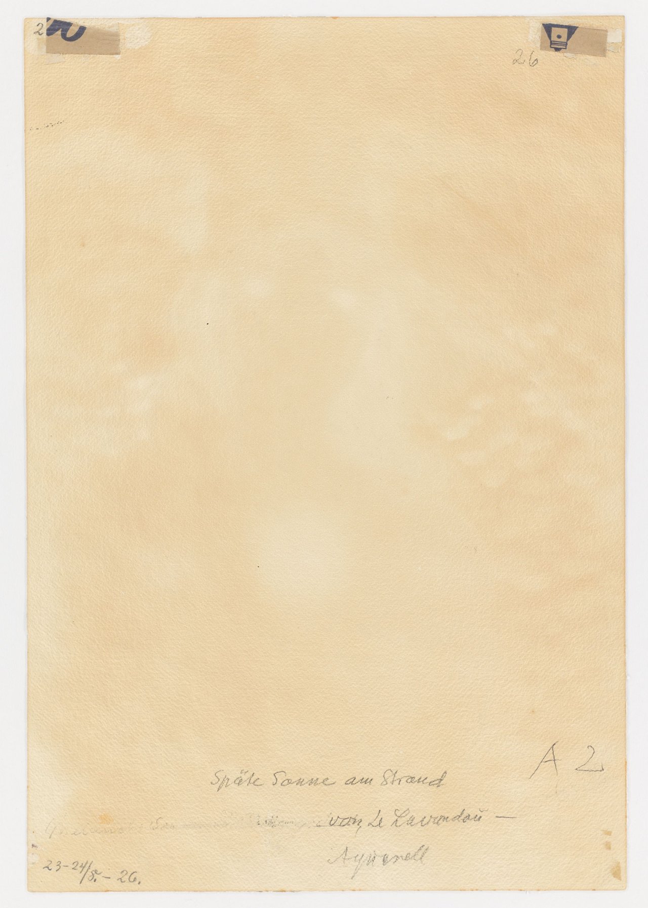 Auf diesem Bild ist das folgende Kunstwerk zu sehen: Conrad Felixmüller. „Späte Sonne am Strand von Le Lavandou“. 1926.