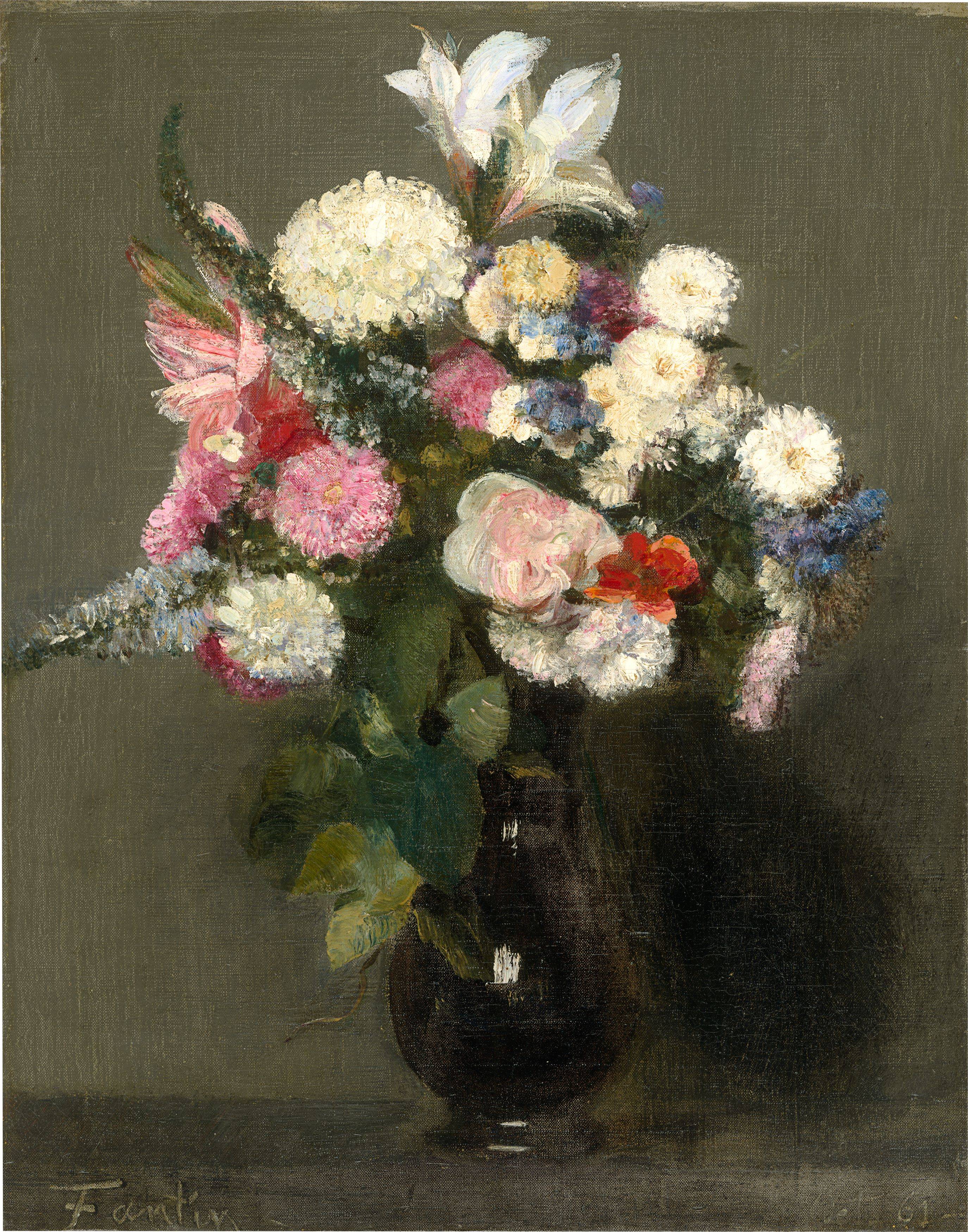 Auf diesem Bild ist das folgende Kunstwerk zu sehen: Henri Fantin-Latour. „Fleurs“. 1861.