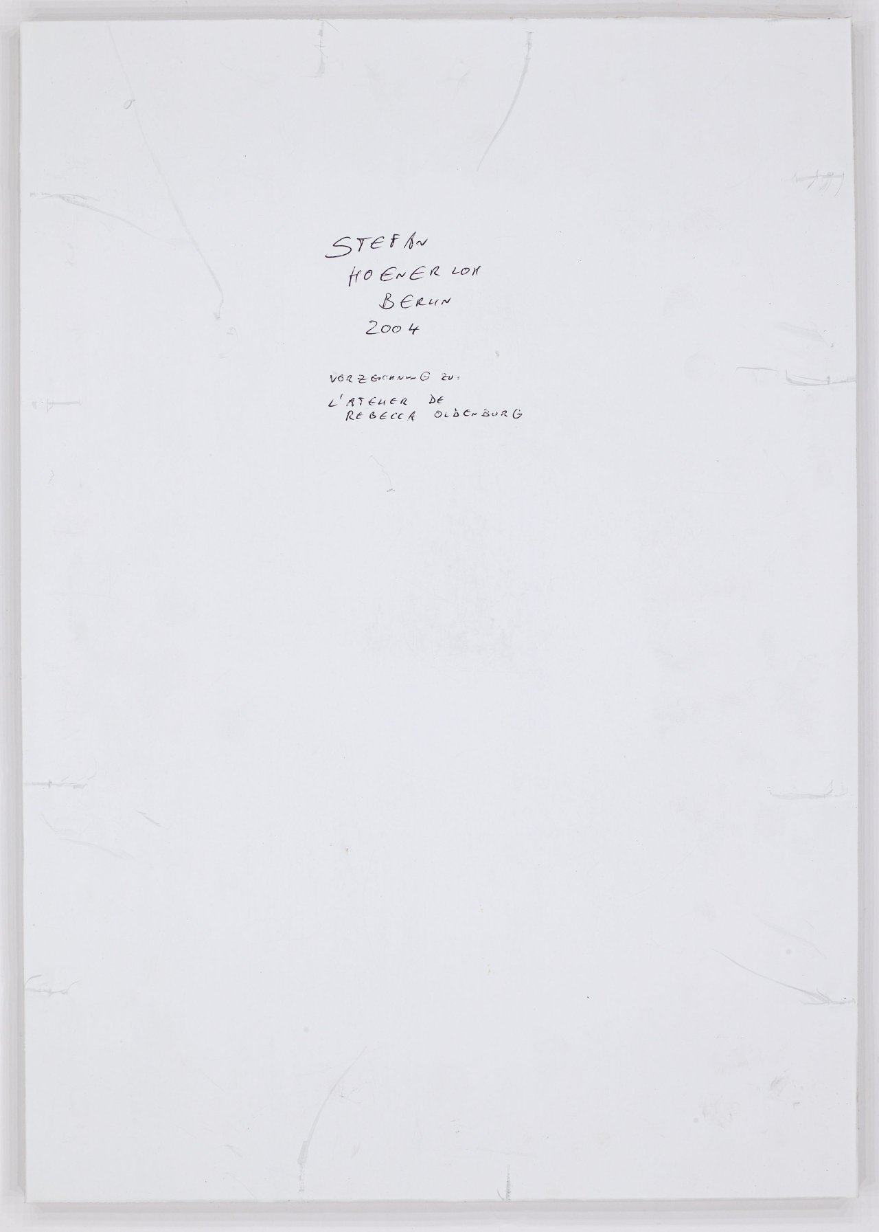 Auf diesem Bild ist das folgende Kunstwerk zu sehen: Stefan Hoenerloh. Vorzeichnung zu: L'Atelier de Rebecca Oldenburg. 2004.