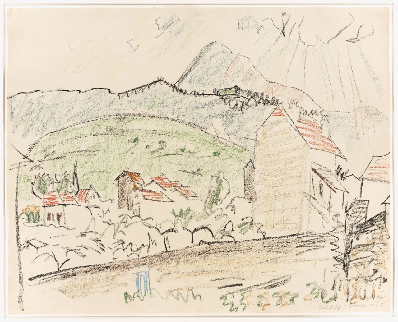 This picture shows the following artwork: Erich Heckel. ”Landschaft bei Clermont”. 1929.