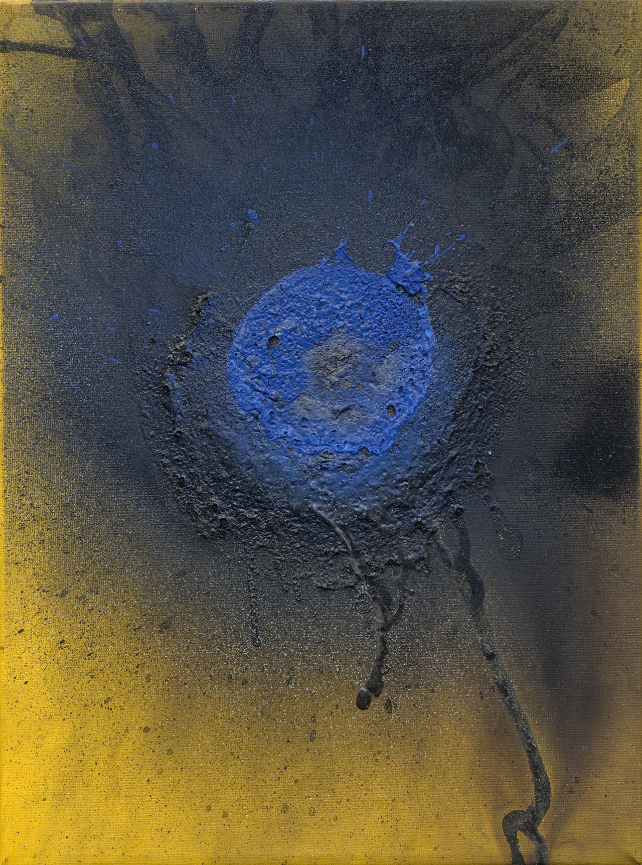 Auf diesem Bild ist das folgende Kunstwerk zu sehen: Otto Piene. „Blauer Wirbel“. 1977.