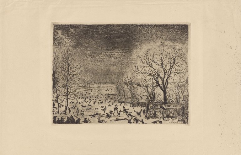 This picture shows the following artwork: James Ensor. ”Les patineurs”. 1889.