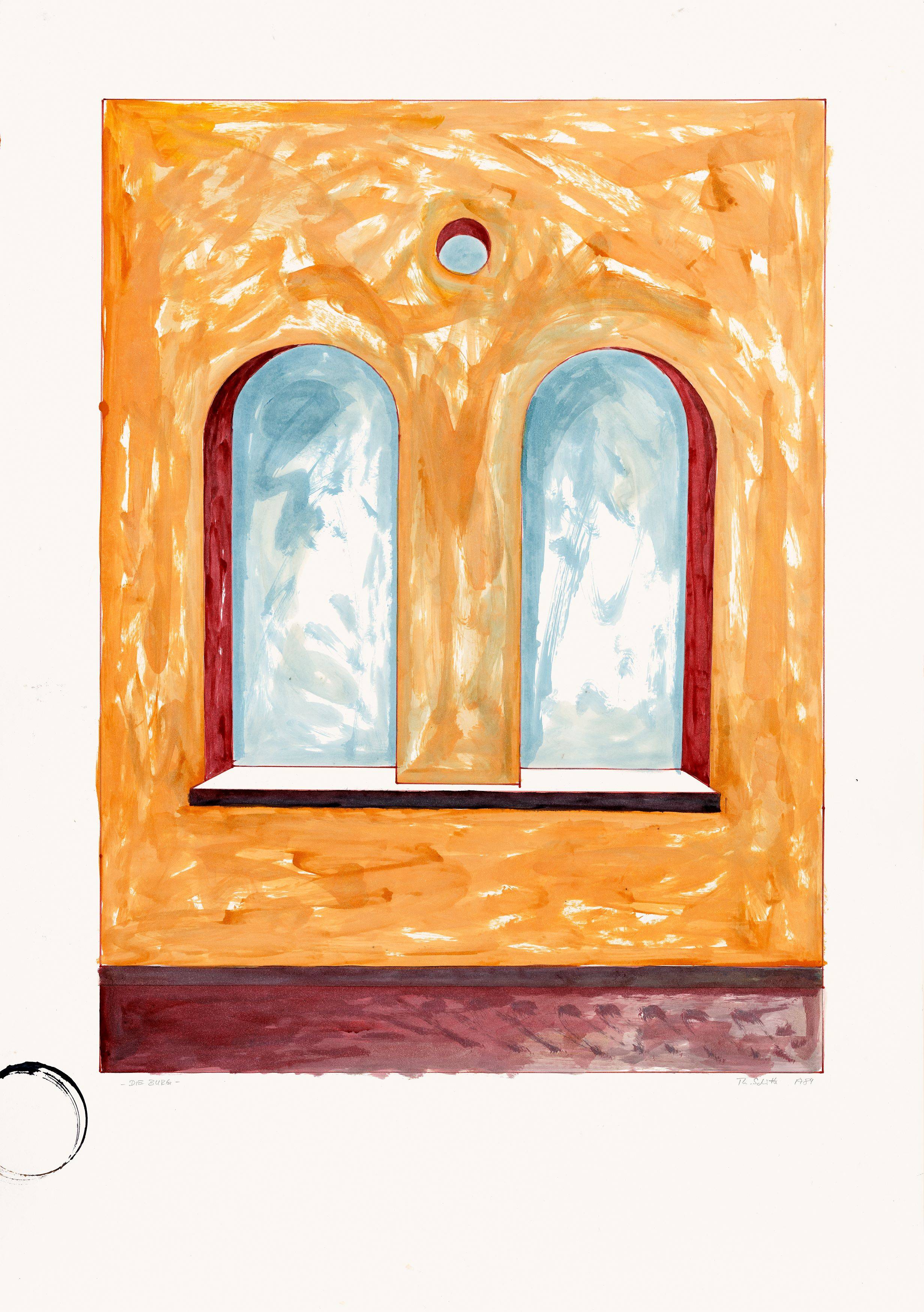 This picture shows the following artwork: Thomas Schütte. ”DIE BURG” (Window). 1984.