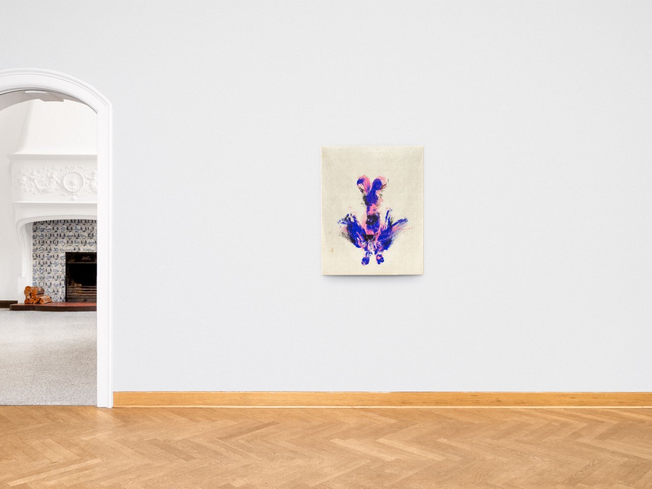 Auf diesem Bild ist das folgende Kunstwerk zu sehen: Yves Klein. „Untitled Shroud Anthropometry, (ANT SU 30)“. 1960.