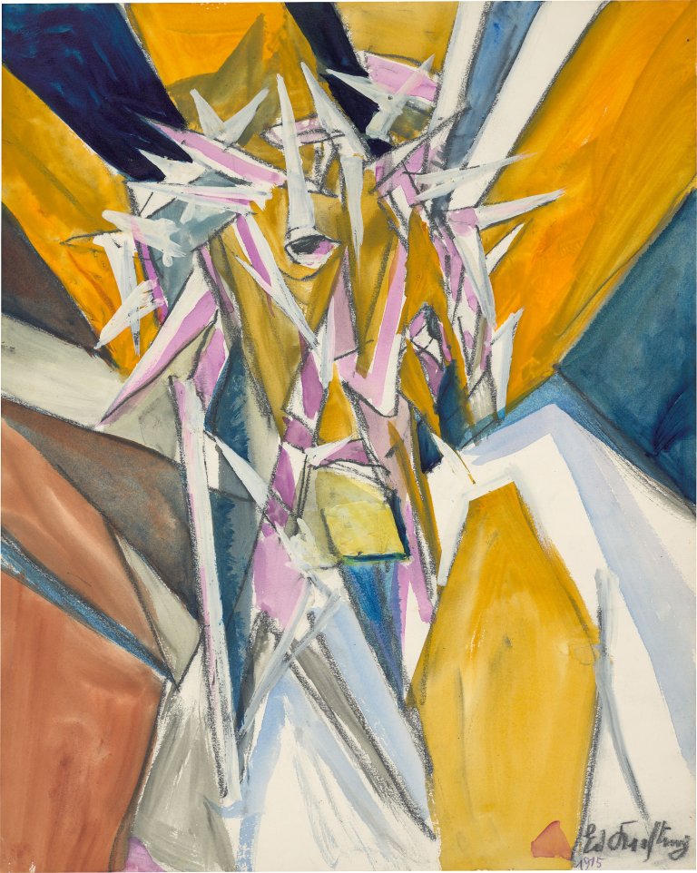 This picture shows the following artwork: Edmund Kesting. Untitled (the thorn-crowned). 1915.