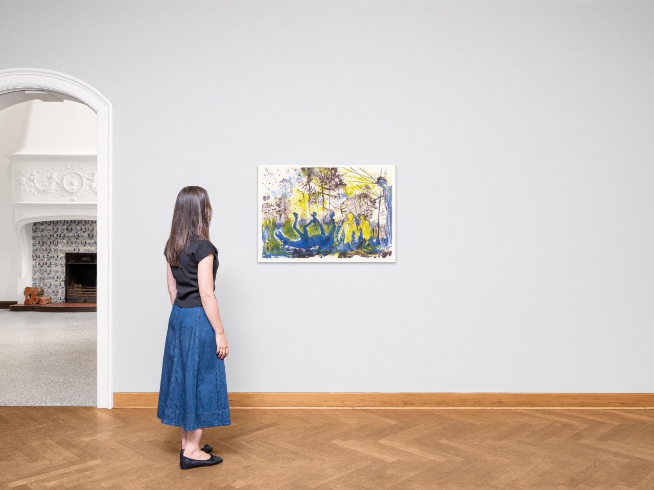 Auf diesem Bild ist das folgende Kunstwerk zu sehen: Daniel Richter. „Lasst doch die alte Möhre zimbeln“. 2001.