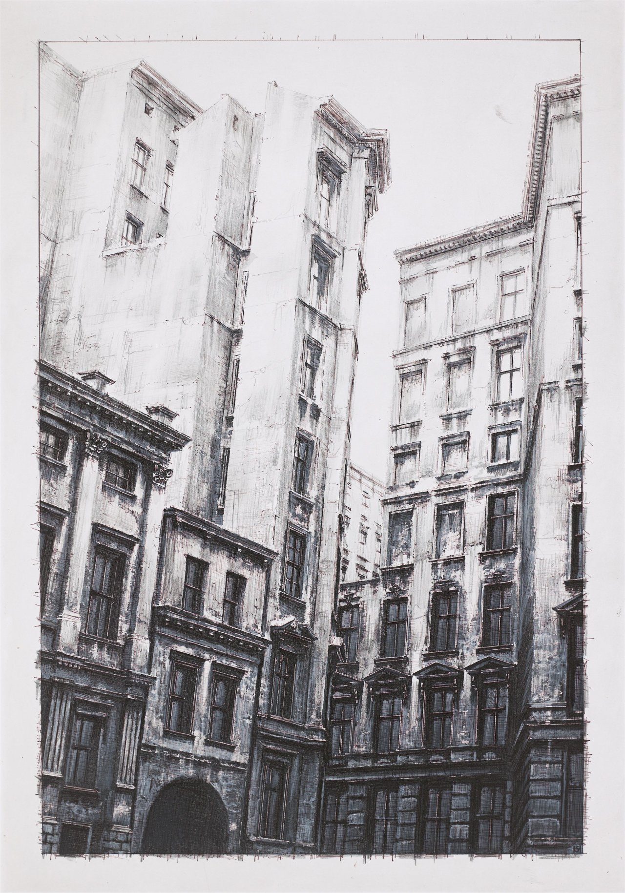 Auf diesem Bild ist das folgende Kunstwerk zu sehen: Stefan Hoenerloh. Vorzeichnung zu: L'Atelier de Rebecca Oldenburg. 2004.