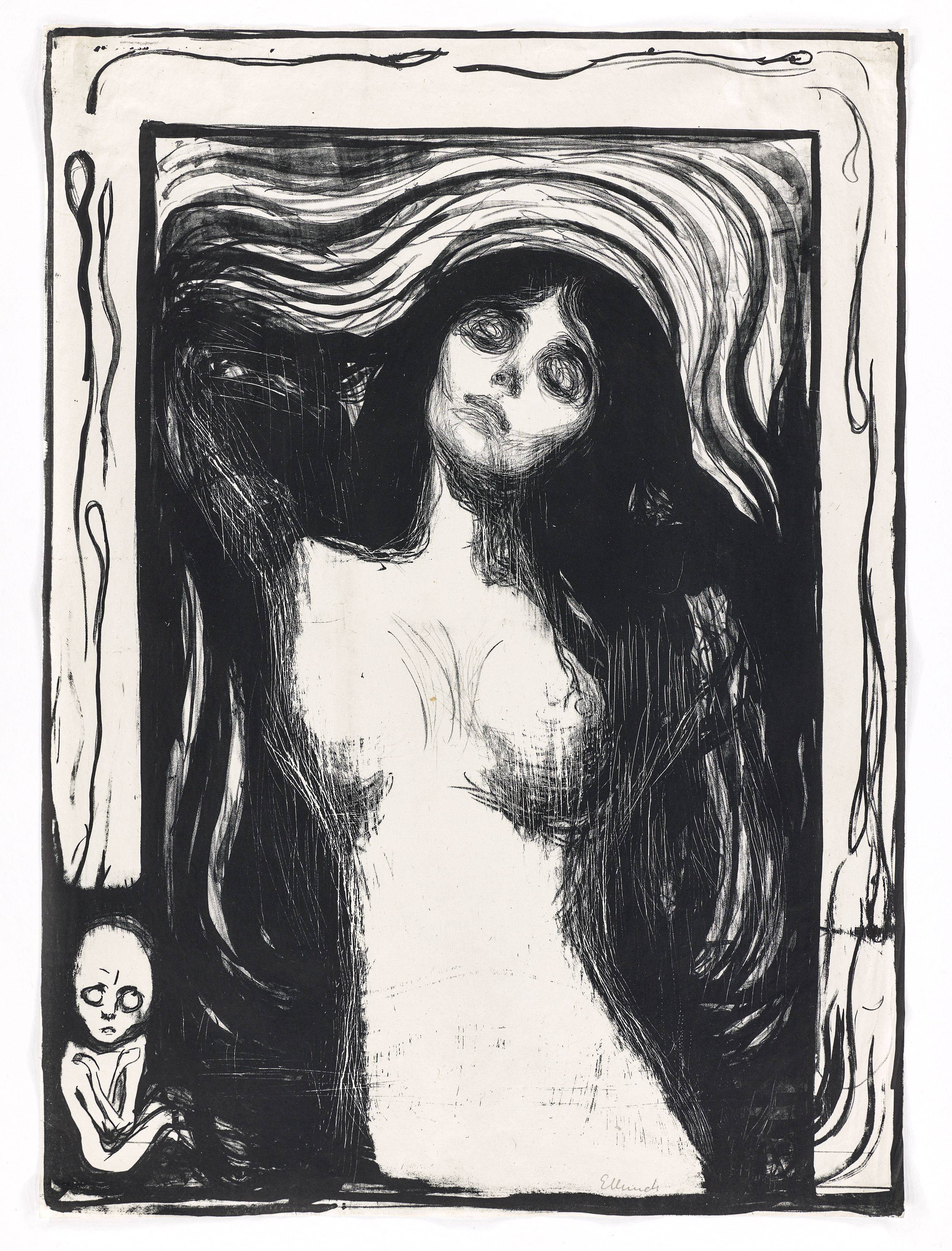 Auf diesem Bild ist das folgende Kunstwerk zu sehen: Edvard Munch. „Madonna“. 1895.