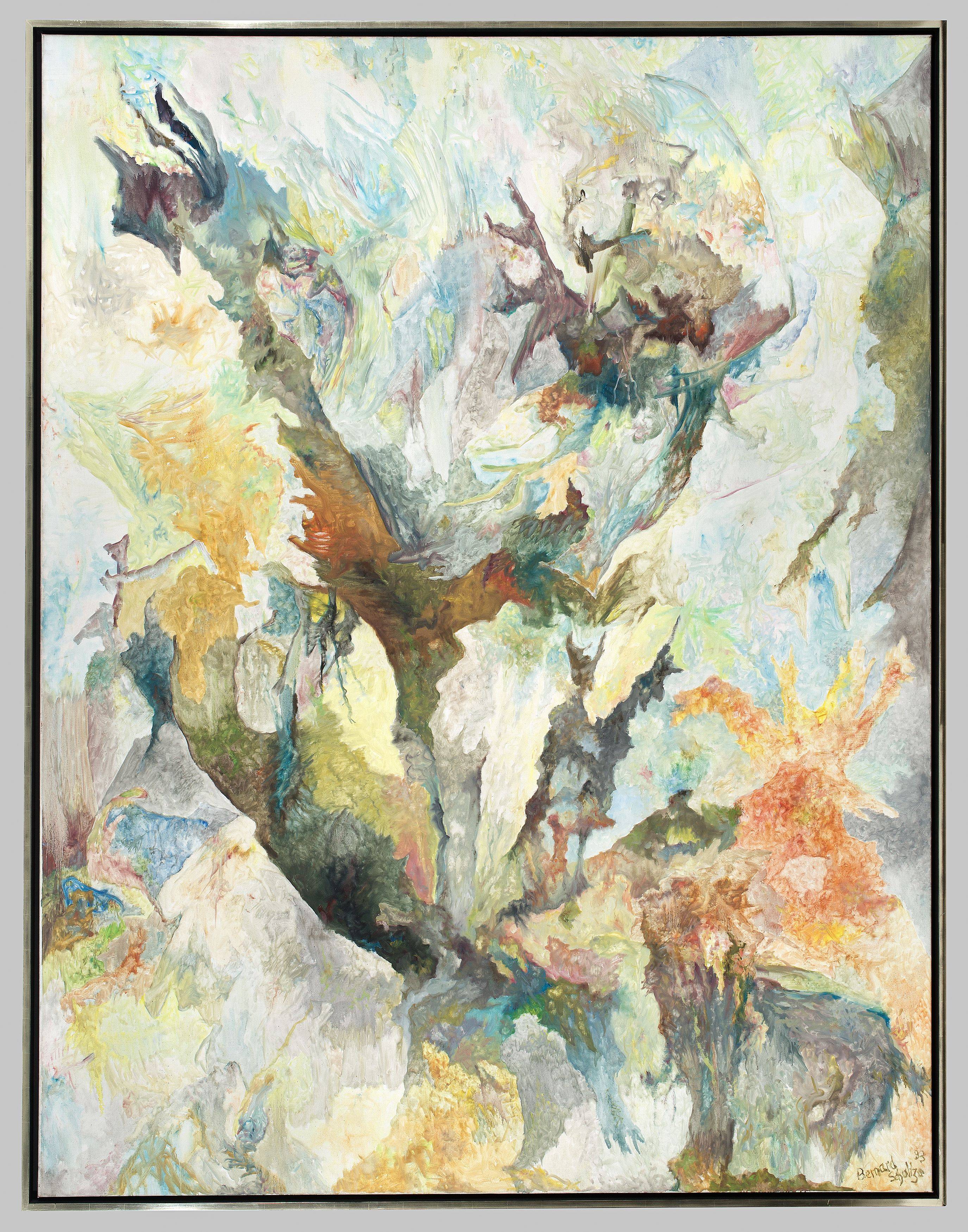 Auf diesem Bild ist das folgende Kunstwerk zu sehen: Bernard Schultze. „in den Lüften verschlungen“. 1993.