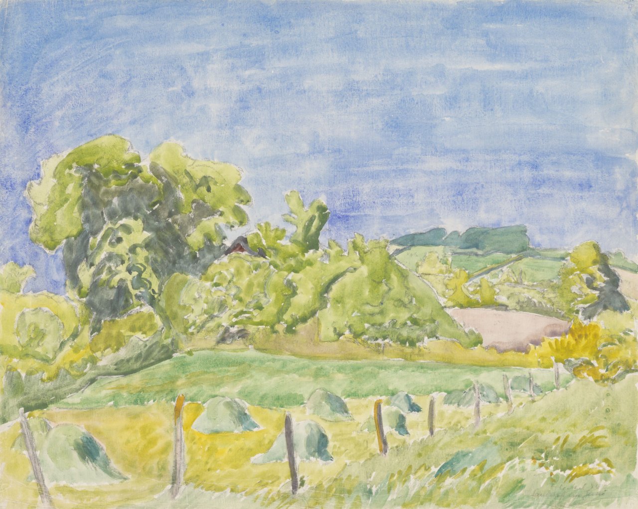 This picture shows the following artwork: Erich Heckel. ”Landschaft im Juni”. 1940.