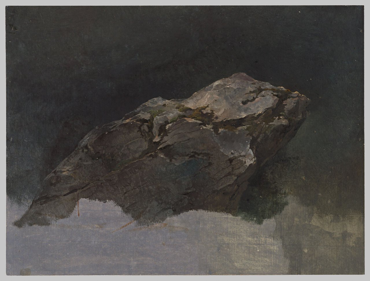 This picture shows the following artwork: Friedrich Gauermann. Study of a Grey Stone.