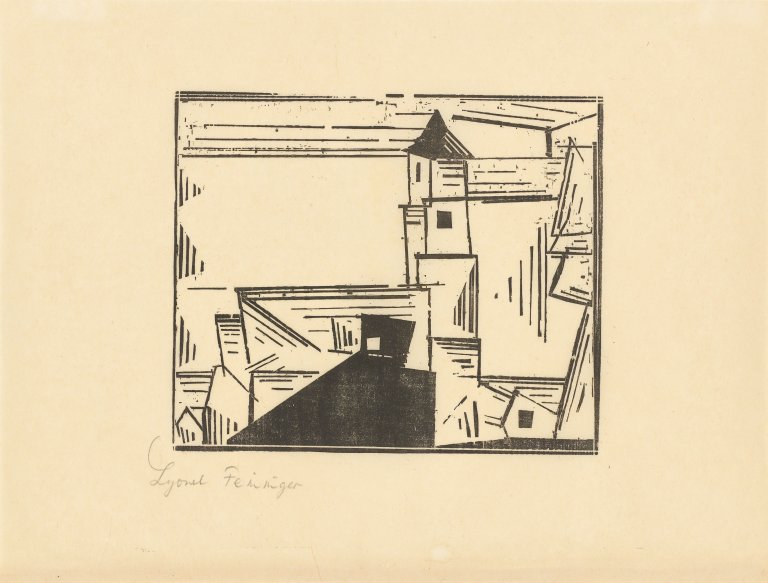 This picture shows the following artwork: Lyonel Feininger. ”Gelbe Dorfkirche, 3”. 1931.
