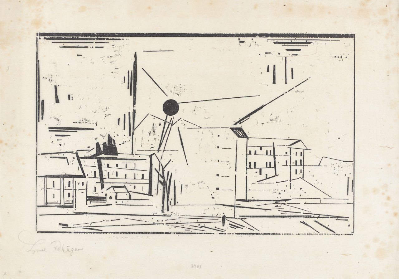 This picture shows the following artwork: Lyonel Feininger. ”Vorstadt, 2”. 1924.