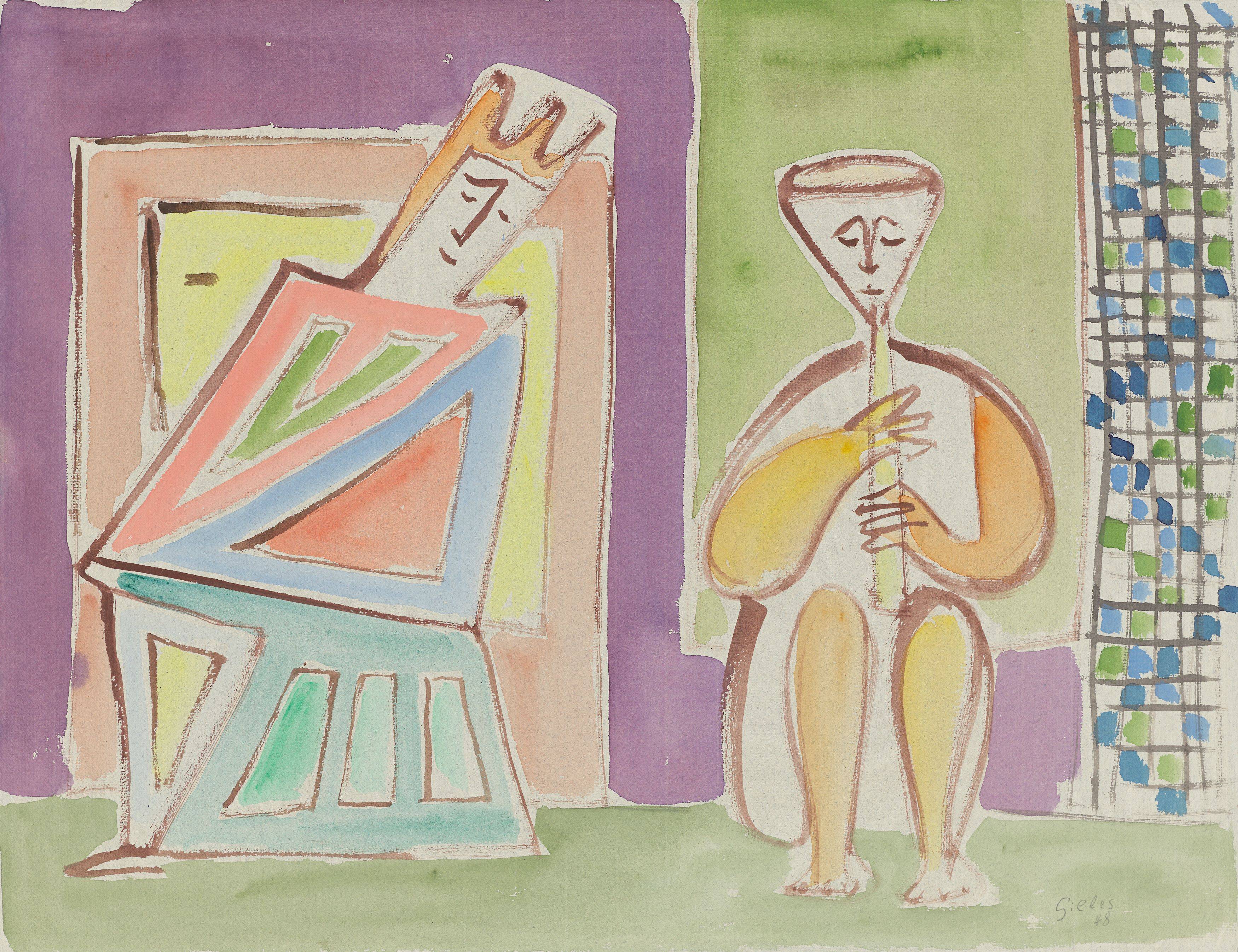 This picture shows the following artwork: Werner Gilles. David and Saul. 1948.