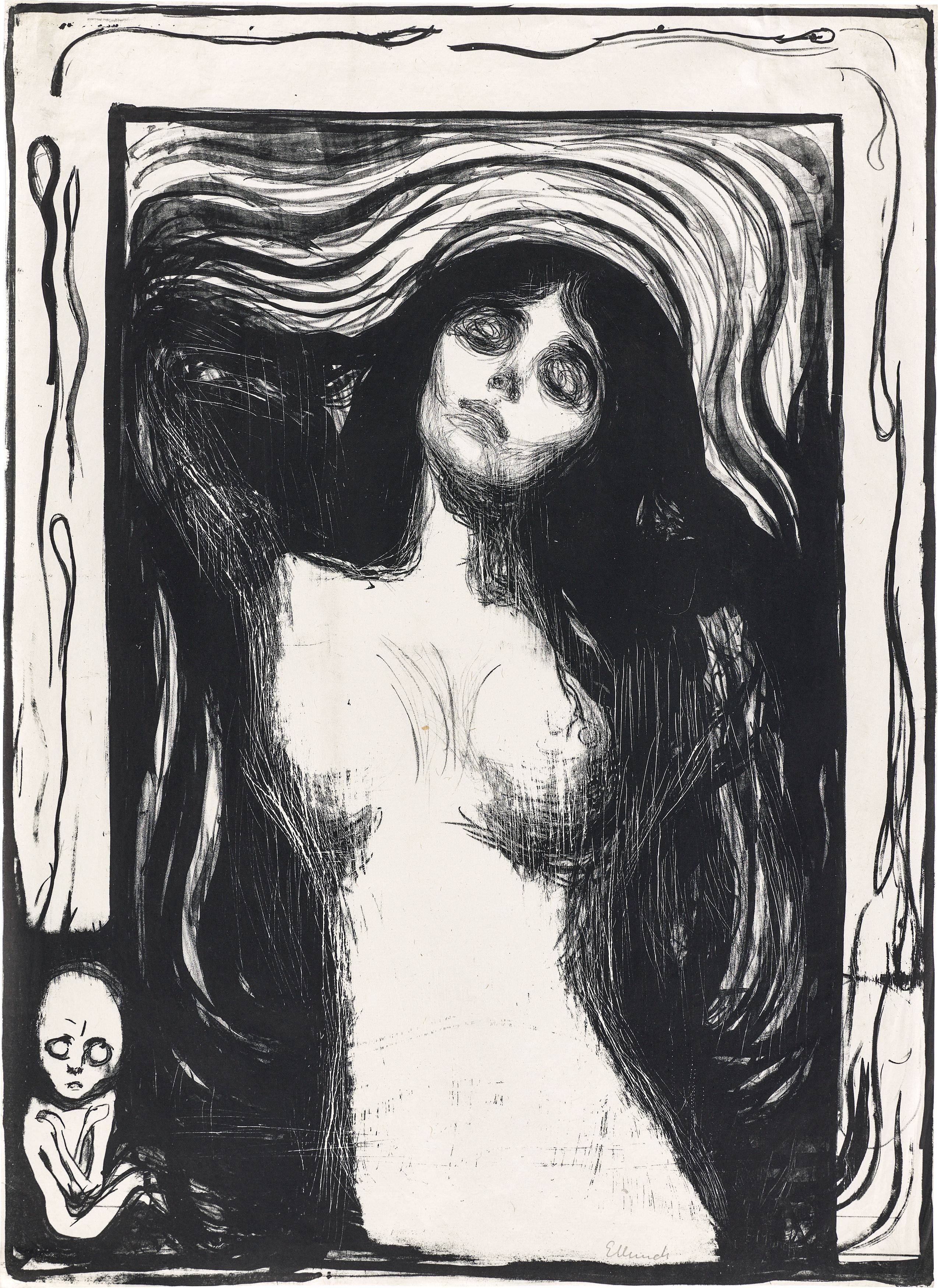 Auf diesem Bild ist das folgende Kunstwerk zu sehen: Edvard Munch. „Madonna“. 1895.