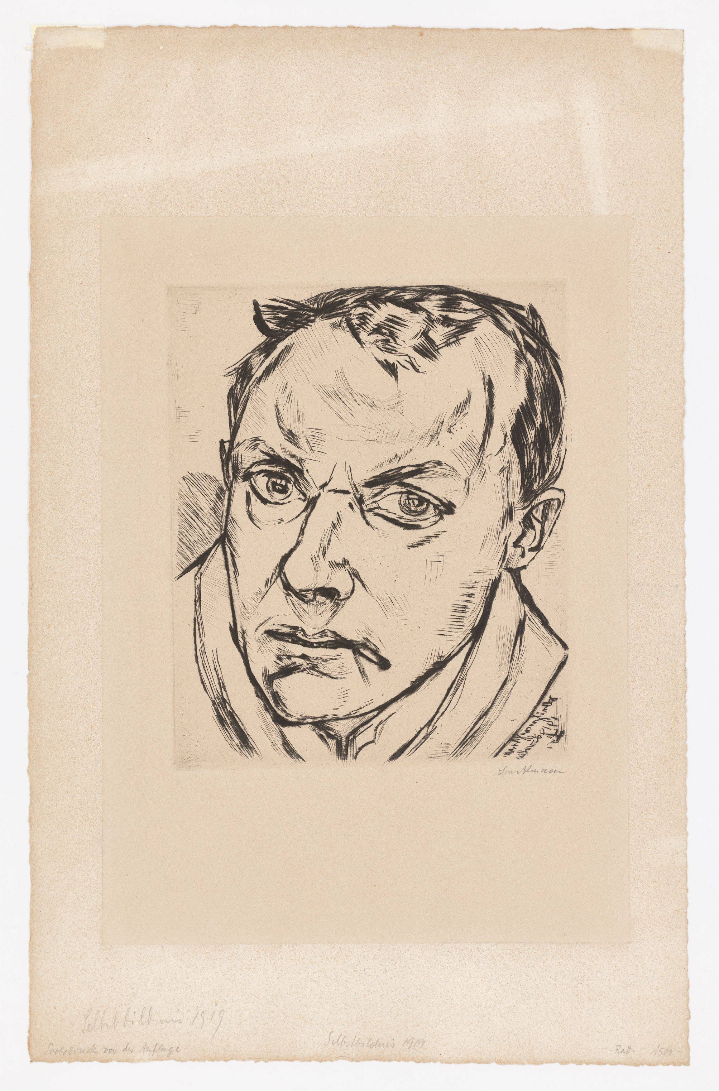 Auf diesem Bild ist das folgende Kunstwerk zu sehen: Max Beckmann. „Großes Selbstbildnis“. 1919.