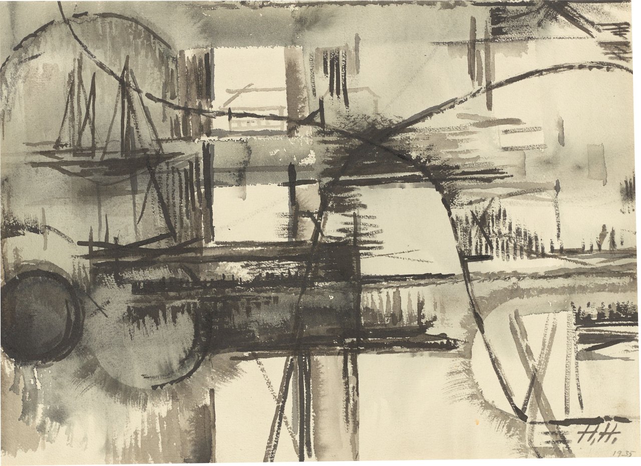 This picture shows the following artwork: Hannah Höch. ”Nahe dem Hafen”. 1935.