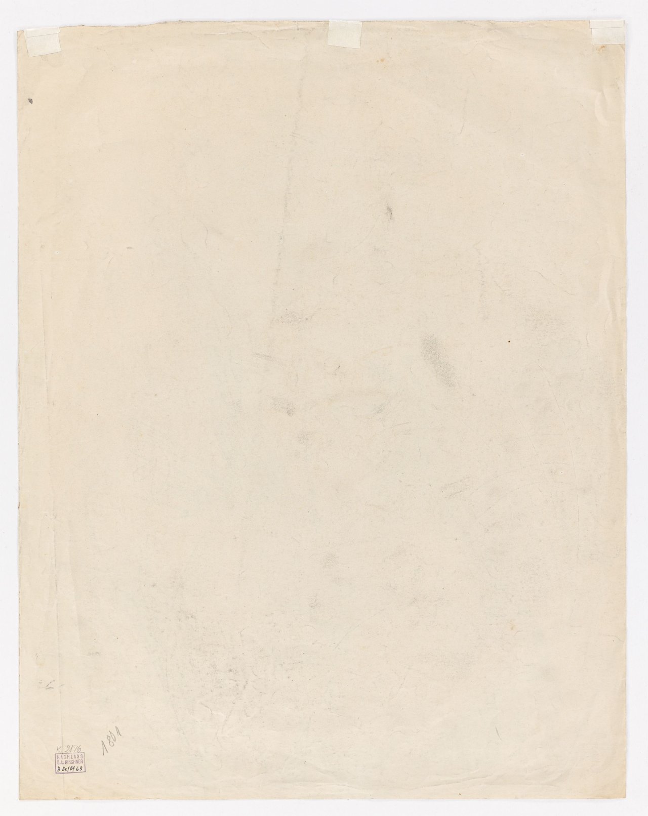 This picture shows the following artwork: Ernst Ludwig Kirchner. Kneeling female nude with hat in dunes. 1912.