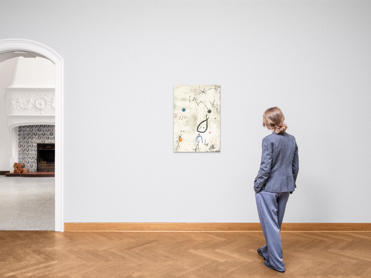 Auf diesem Bild ist das folgende Kunstwerk zu sehen: Joan Miró. „Personatge I Estels VI“. 1979.