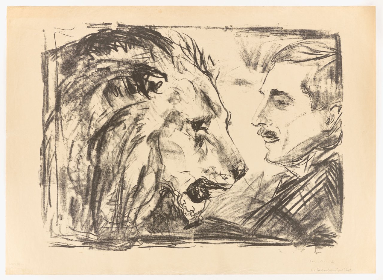 Auf diesem Bild ist das folgende Kunstwerk zu sehen: Edvard Munch. „Der Löwenbändiger“. 1916.