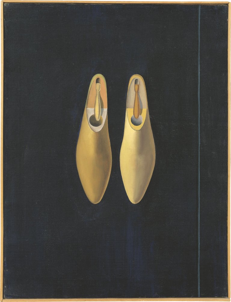 Auf diesem Bild ist das folgende Kunstwerk zu sehen: Konrad Klapheck. „Doppelhochzeit“. 1956.