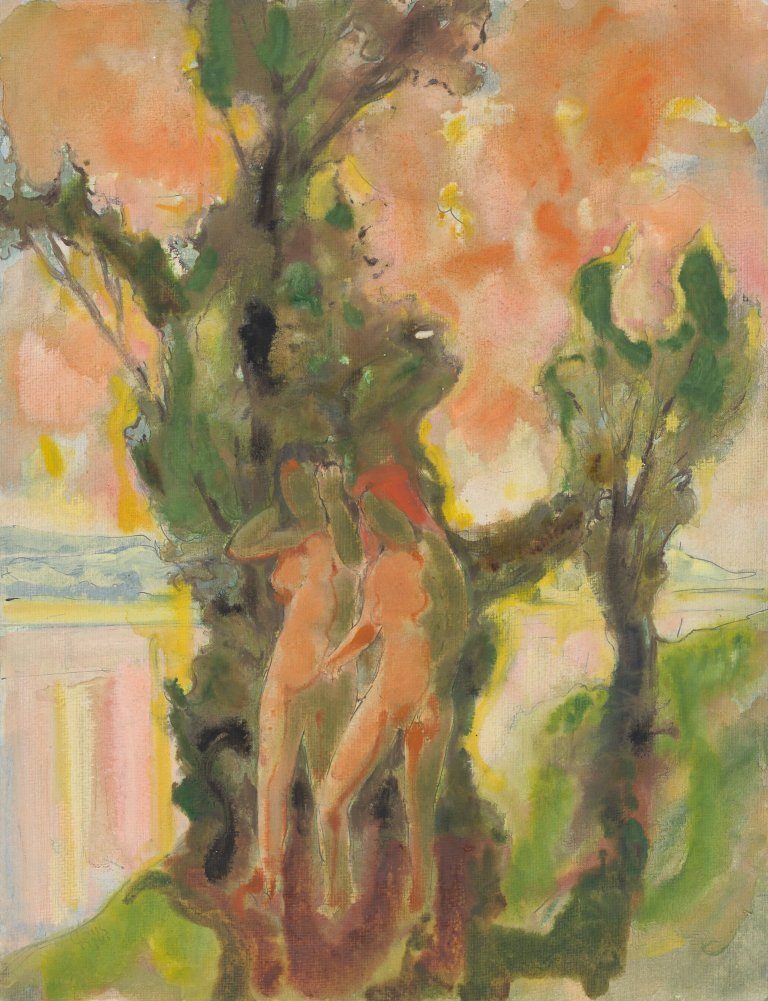 This picture shows the following artwork: Max Kaus. ”Frauen am abendlichen Ufer”. 1936.