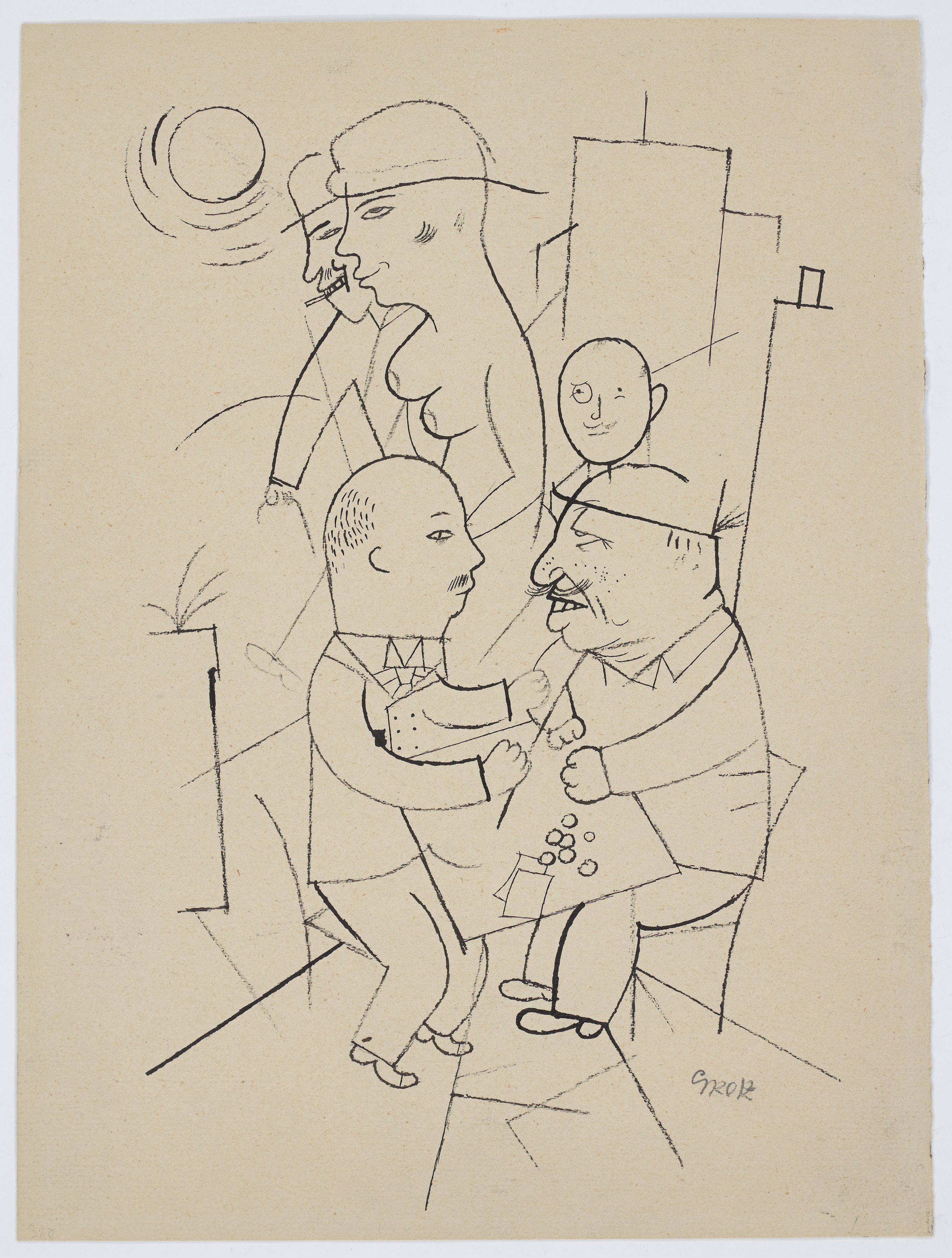 Auf diesem Bild ist das folgende Kunstwerk zu sehen: George Grosz. „Geschäfte“. 1919.
