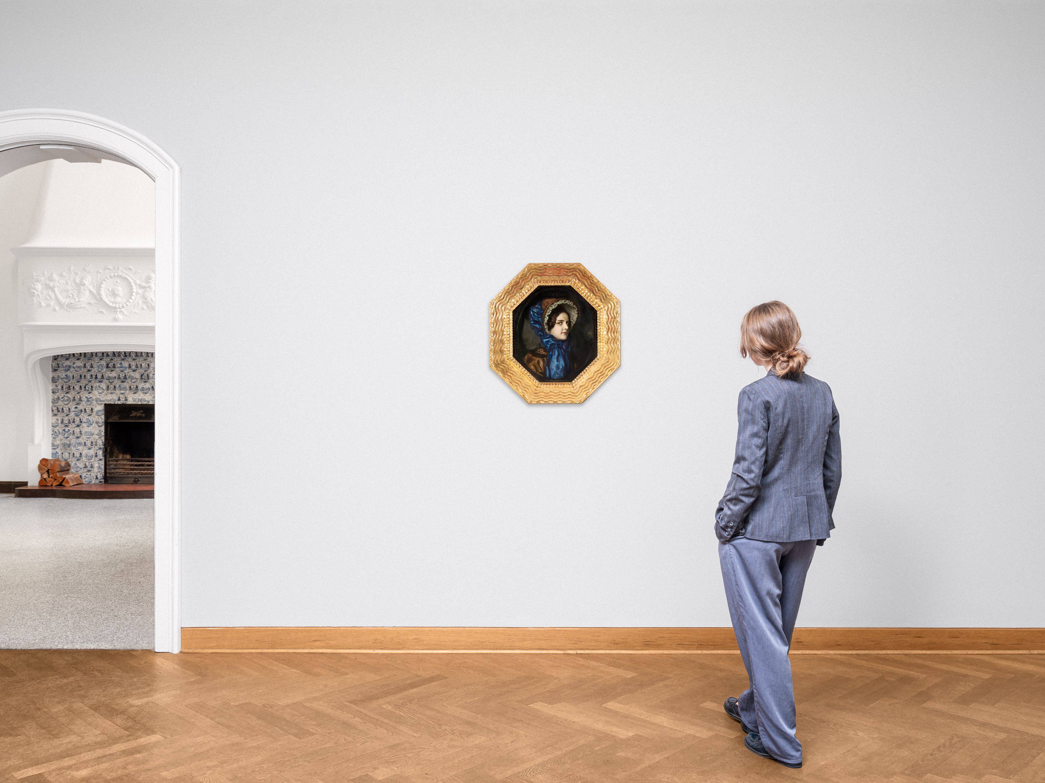 This picture shows the following artwork: Franz von Stuck. Mary wearing a Biedermeier Hat. Circa 1910.