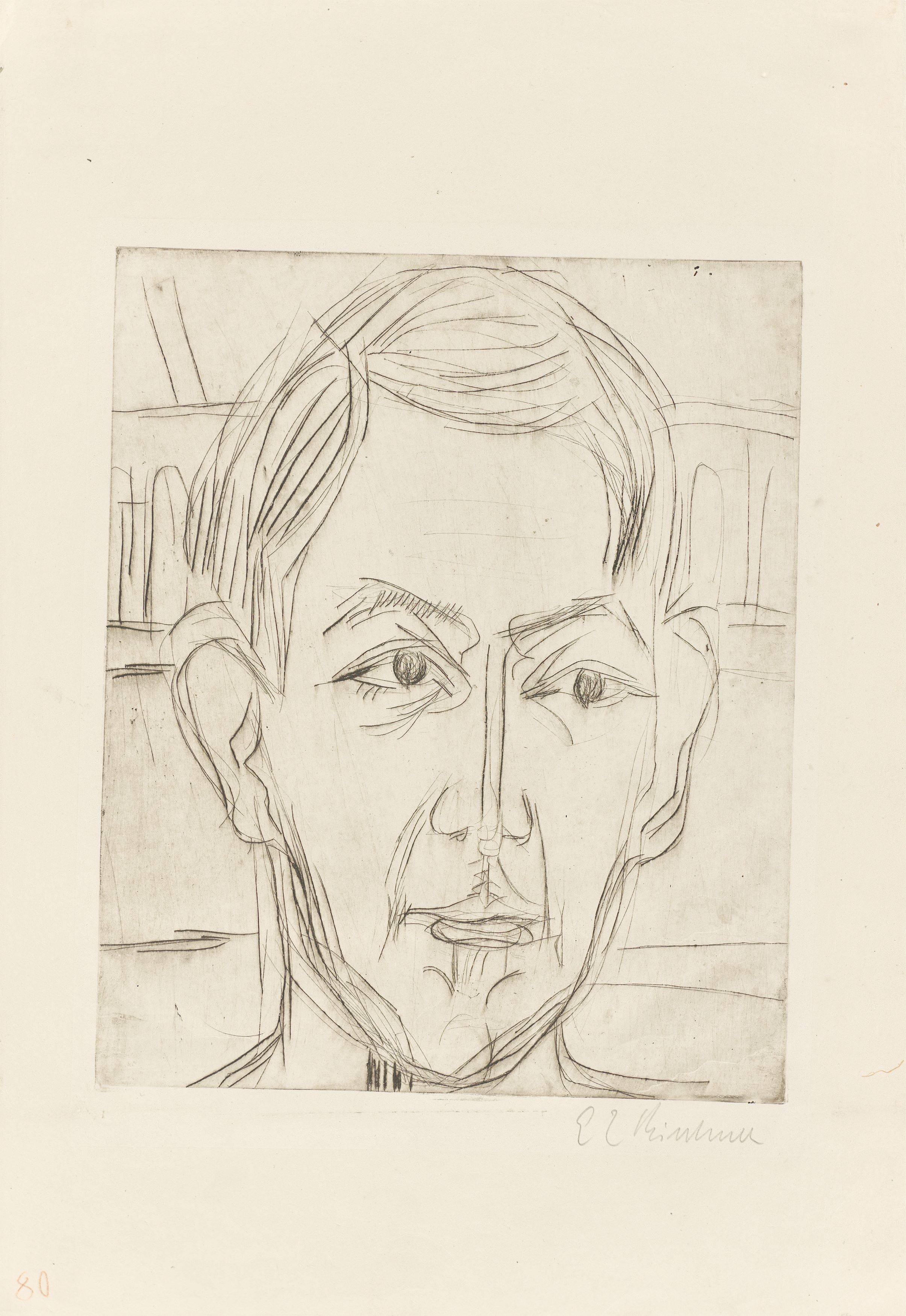 This picture shows the following artwork: Ernst Ludwig Kirchner. ”Kopf eines jungen Mannes (Dr. Hans Bütow)”. 1925/26.