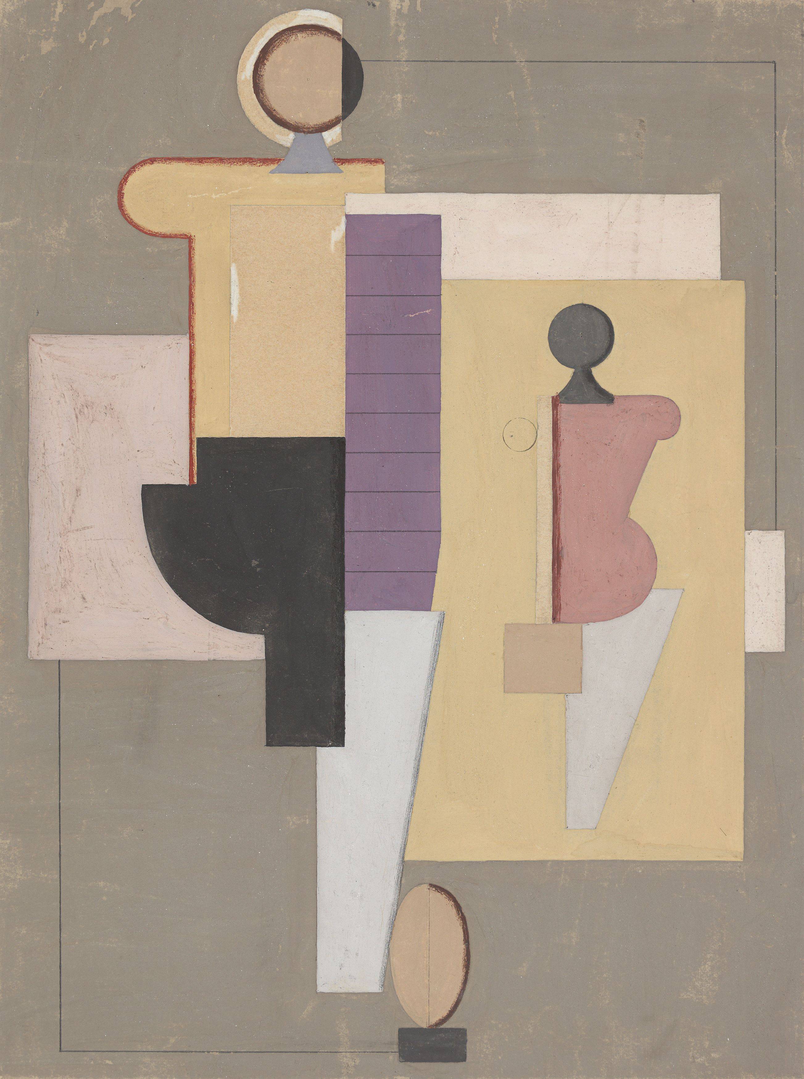 This picture shows the following artwork: Willi Baumeister. ”Zwei Figuren”. 1923.
