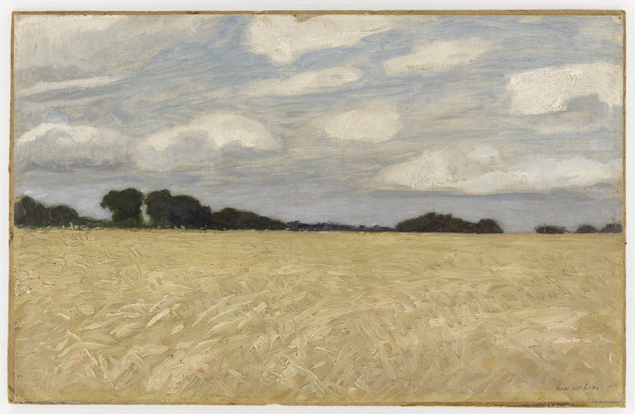This picture shows the following artwork: Hans am Ende. Field of Wheat. Circa 1897.